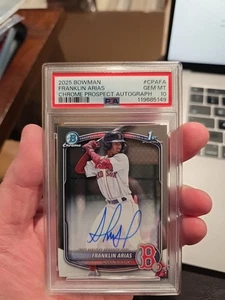 2025 Bowman Chrome Prospect Auto Franklin Arias PSA 10 Boston Red Sox - Picture 1 of 2