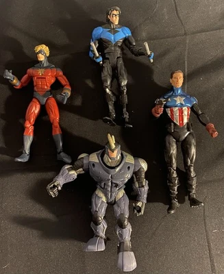 Marvel/DC Action Figs, Lot Of 4. Cptn Marvel, Rhino, Nightwing And Cptn. America - Image 1 of 4