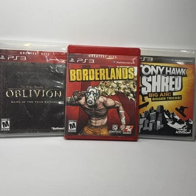 3 PS3 Game Bundle Oblivion, Borderlands & Tony Hawk SHRED - Image 1 of 4