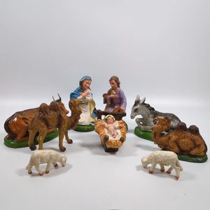 Vintage Italian Nativity Mary & Joseph Jesus Sheep Camel Donkey Cow Italy - Picture 1 of 19