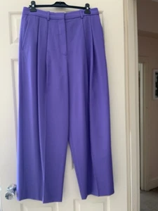COS Ladies Wide-Leg Tailored Wool trousers, Size 40(12uk), Purple, Used - Picture 1 of 20