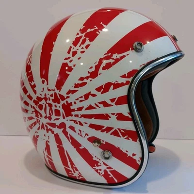 Torc T50 Del Mar 3/4 Helmet Bobber Classic XS Graphics W/Headphones Red White  - Image 1 of 4