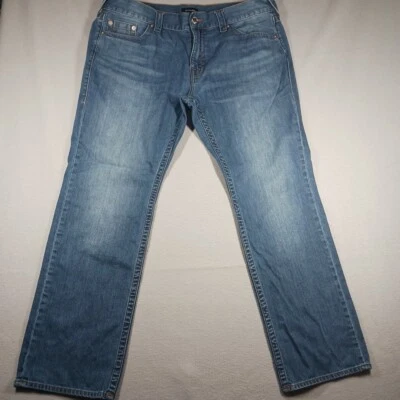 True Religion Mens Ricky Relaxed Straight Blue Denim Jeans Size 42x32" Pockets  - Image 1 of 4