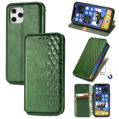 For iPhone 16 Pro Max 16E 15 14 13 12 11 XS Flip Wallet Card Pocket Leather Case - Image 1 of 4