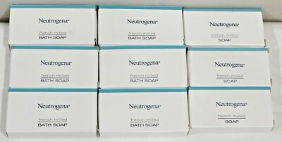 Lot of 9 Neutrogena French Milled Travel Size Soap - 6 Bath & 3 Hand Soap *NEW* - Image 1 of 4