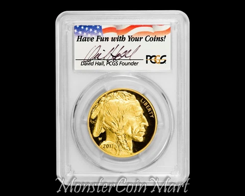 2017-W $50 Gold American Buffalo PCGS PR70DCAM FIRST STRIKE - DAVID HALL LABEL Cover