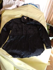 VTG Ladies Vincenzo Black Silk Blouse Shoulder Pads 80s One Size Great Shape - Picture 1 of 5