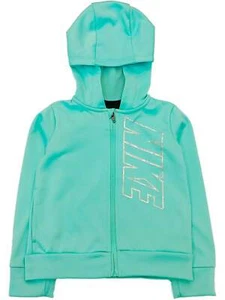Nike Therma Girls Blue & Silver Zip Front Hoodie Sweatshirt Jacket Dri-fit - Picture 1 of 1
