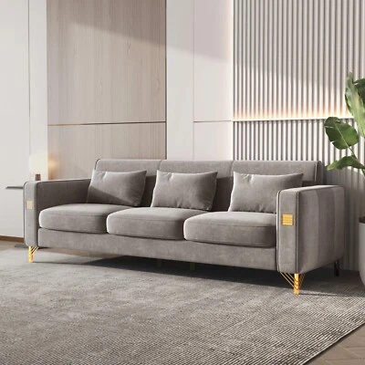 Gray/ Gold Sofa Velvet Free Shipping Brand New - Image 1 of 2
