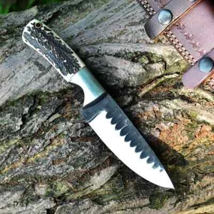 Handgeschmiedetes Kohlenstoffstahl-Skinnermesser mit Hirschhirsch Hirsch Griff erstaunliches Geschenk EDC - Bild 1 von 4