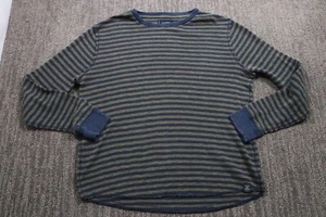 Lucky Brand Garment Dye Stripe Crew Neck Thermal Shirt "Inside Out" Skater Men M - Picture 1 of 13