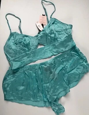 Victoria's Secret Designer Collection 100% Silk Bralette Shorts Set S M L NWT - image 1 of 4