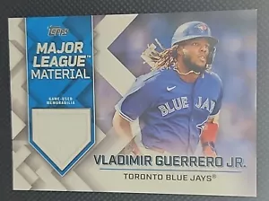 Camiseta deportiva usada de Vladimir Guerrero Jr. de juego 2022 Topps material de Grandes Ligas - Imagen 1 de 5
