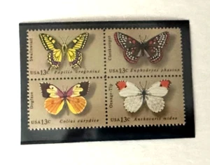 STAMP US SCOTT 1715a "Butterflies" 13 CENT 1977 MNH BLOCK OF 4 - A - Picture 1 of 1