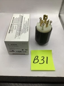 Cooper Arrow Hart Wiring Devices 4721N 15A 125V 2P 3W Male Plug Twist Lock NEW - Picture 1 of 9