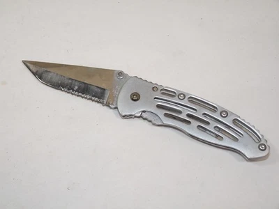 440 aço inoxidável Rostfrei 3” combo lâmina esqueleto estojo faca dobrável trava traseira - Imagem 1 de 4