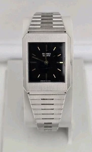 Seiko Damen 43-3049 silberfarbenes schwarzes Zifferblatt neue Batterie  - Bild 1 von 9