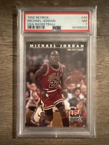 1992 SKYBOX USA BASKETBALL #40 MICHAEL JORDAN PSA 7 - Foto 1 di 2