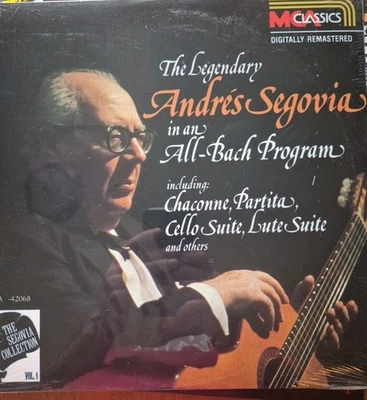 ANDRES SEGOVIA guitar - Collection Vol 1 ALL BACH PROGRAM - MCA LP 1987 SHRINK - Image 1 of 2