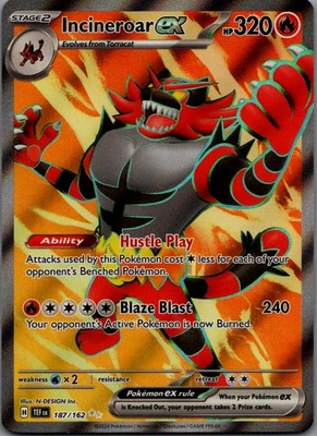Incineroar ex Ultra Rare SV05: Temporal Forces 187/162 NM - Image 1 of 2