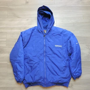 Nike Team Kentucky Wildcats UK Blue Parka Coat L Puffer Winter Jacket Quilted - Picture 1 of 10