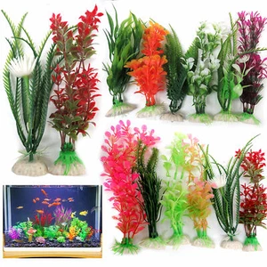8pc Fish Tank Aquarium Artificial Plants Plastic Aquatic Decoration Ornament 6" - Picture 1 of 1