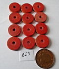 12 REDISH COLOUR  SMALL WOOD FILLER   BEADS (BE3