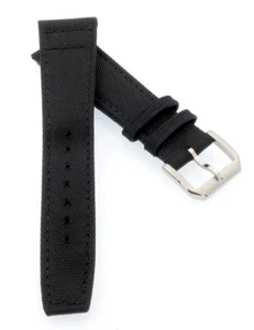 Canvas-Nylon Leder Uhrenband Modell Ingelheim-DSS schwarz 21 mm, kompatibel IWC - Bild 1 von 3