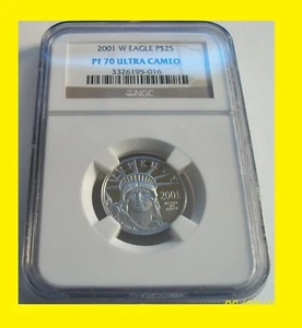 2001 $25 American Platinum Eagle 1/4 Oz NGC MS 70 RARE - Picture 1 of 1
