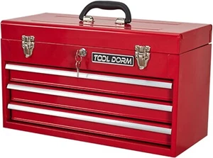 3 Drawer 20.3“ Metal Tool Box Portable Steel Tool Chest with Metal Latch Closure - Picture 1 of 8