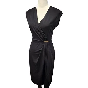 Vestido para mujer Michael Kors Envolvido Cuello en V Sin mangas Informal Negro Talla S - Imagen 1 de 10