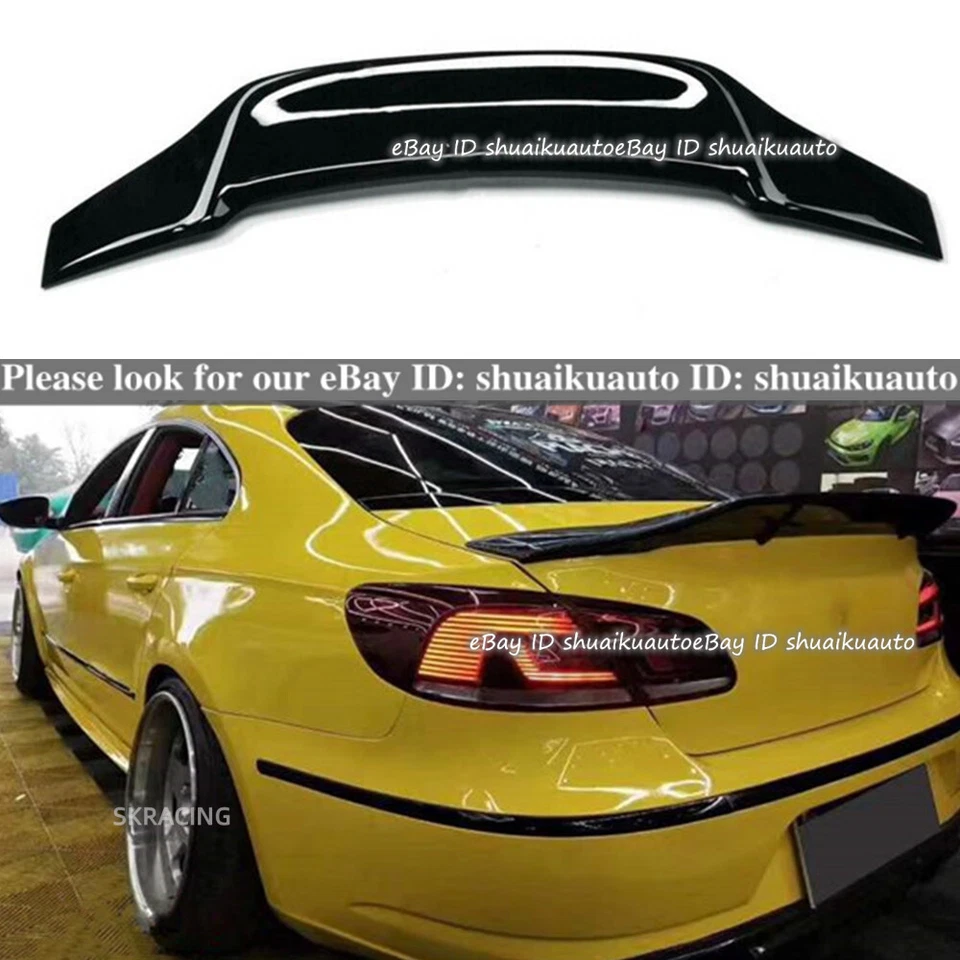 Глянцевый черный задний спойлер крыло багажника FRP подходит для Volkswagen VW CC 2009-2018 - Изображение 1 из 4