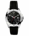NWT GUESS $85 Mens Black Rubber Strap With Date 100M Sport Watch G65000G5 FS