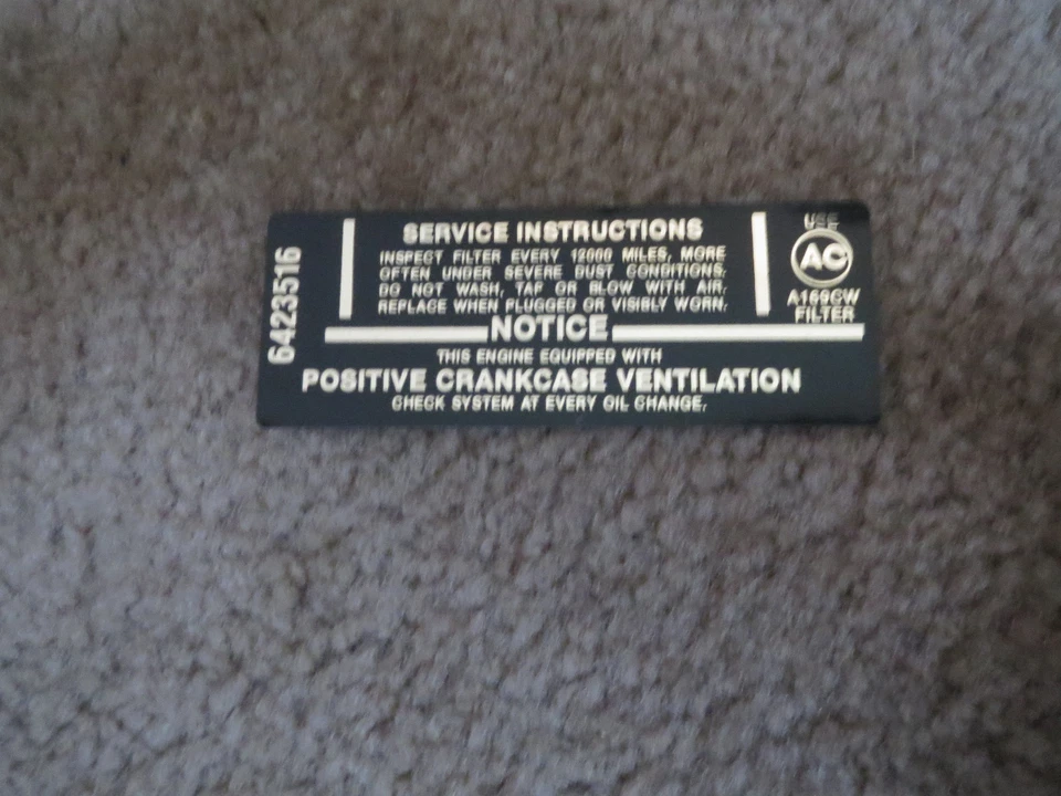 Chevrolet Camaro Chevelle Nova Chevy II 250 1967 calcomanía base filtro de aire Foto 1 de 1