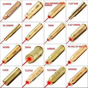 Tactical Red Dot Laser Boresight Cartridge Brass Bore Sighter Scope Hunting Tool - Picture 1 of 28