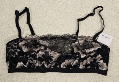 Sujetador Auden Intimates Transparente XS Negro Tostado Floral Encaje Para Mujer Sin Forro Con Aros Foto 1 de 4