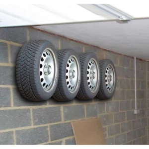 KIT 4 STAFFE A MURO SUPPORTO DA PARETE PORTA RUOTE CERCHI PNEUMATICI AUTO GARAGE - Imagen 1 de 4