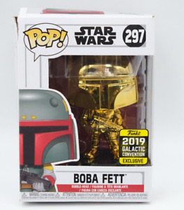 Funko Pop Star Wars 297 Boba Fett Gold/Chrome 2019 Galactic Convention Exclusive