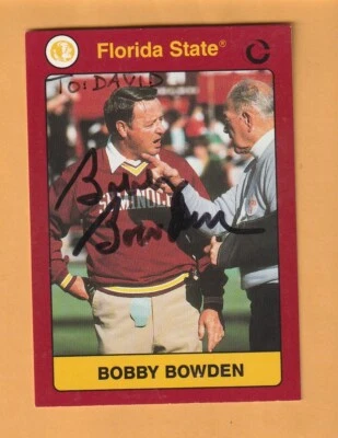 Bobby Bowden Florida State Seminoles AUTO Signed 1991 Card #58 10B - Image 1 of 2