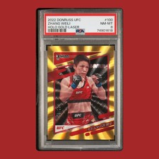 2022 PANINI DONRUSS UFC ZHANG WEILI HOLO GOLD LASER 09/10