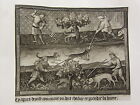 Antique Hunting Print  Otter Hunting