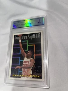 1994 Topps Hakeem Olajuwon basketball card Houston Rockets #205 1993-94 grade 9 - Picture 1 of 6