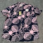 Urban Pipeline Shirt Mens Xxl Blue Pink Pineapple Hawaiian Awesomely Soft