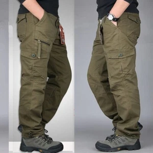 Herren Cargo Hose Outdoor Wandern Arbeitshose Freizeit Hose Workwear Dehnbund - Bild 1 von 13