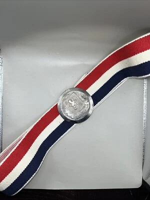 Rare Find: Seth Adam Elastic Striped Belt Red White Blue 28” - Image 1 of 4