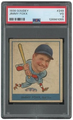 Goudey #249 1938 Jimmy Foxx PSA 3 en muy buena condición Foto 1 de 2