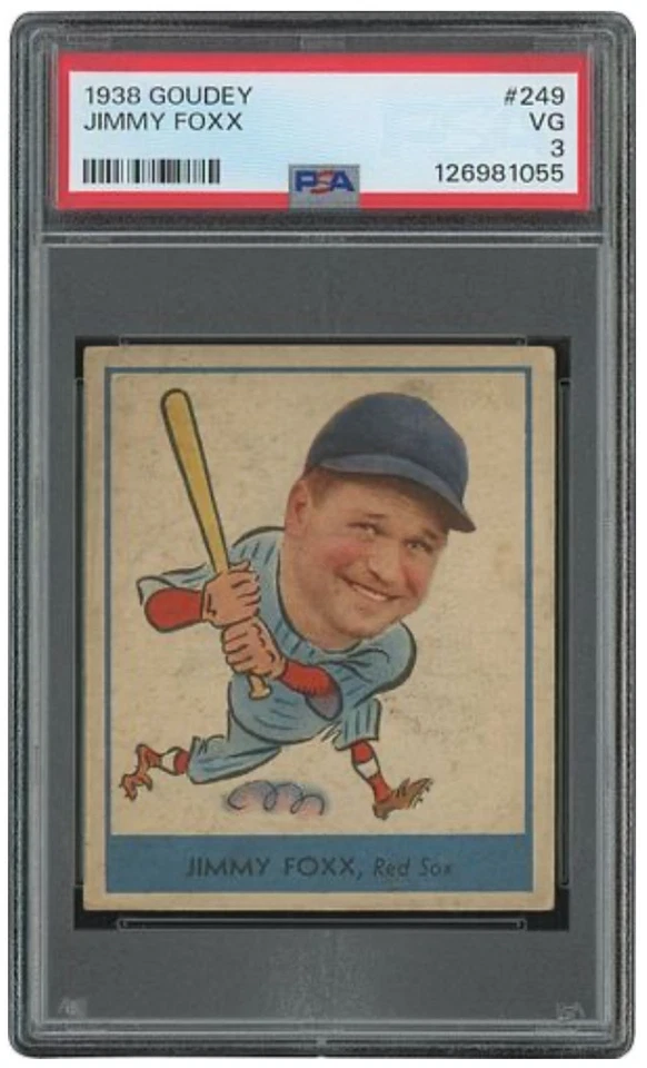 1938 Goudey #249 Jimmy Foxx PSA 3 MUITO BOM ESTADO - Imagem 1 de 2