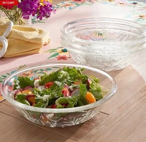 Juego de 4 cuencos de pasta de cristalería Princess House WILDFLOWER (10020) nuevos en caja - Imagen 1 de 2
