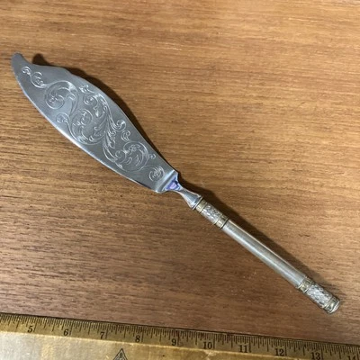 Aegean Weave Gold by Wallace Sterling Silver Fish Knife Server HH 12” - Image 1 of 3