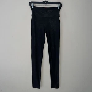 Leggings elásticos Spanx negros de aspecto húmedo para mujer talla mediana - Imagen 1 de 7